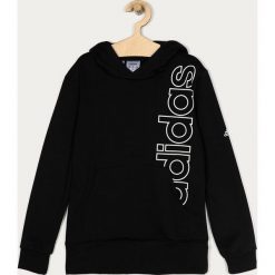 Adidas - Bluza dziecięca 128-176 cm. Czarne bluzy chłopięce Adidas, z nadrukiem, z bawełny, bez rękawów, z kapturem. Za 169,90 zł.