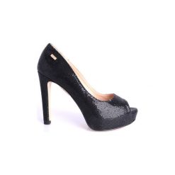 Czółenka Liu Jo S17043 T1794 / Open Toe. Czarne czółenka damskie Liu Jo, bez wzorów, z otwartym noskiem, bez obcasa. Za 349,00 zł.