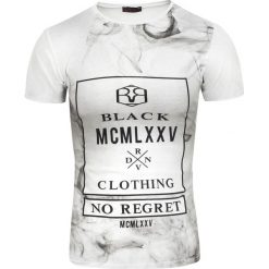 Koszulka męska t-shirt biały slim Recea. Białe koszulki męskie Recea, xl, bez wzorów, z bawełny, młodzieżowe, bez kołnierzyka. Za 17,60 zł.