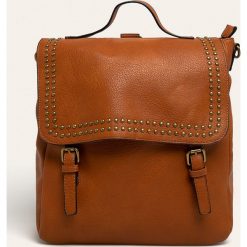 Answear - Plecak. Pomarańczowe plecaki damskie ANSWEAR, z aplikacjami, ze skóry ekologicznej, eleganckie. Za 119,90 zł.