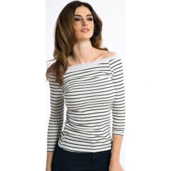 Bluzki damskie: Kremowa Bluzka w Paski 3336