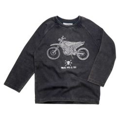 Gelati Chłopięca Koszulka Z Motocyklem, 110, Ciemnoszara. Czarne t-shirty chłopięce marki Gelati, z bawełny. W wyprzedaży za 45,00 zł.
