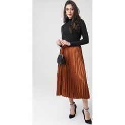 Brązowa Spódnica Hennah. Pomarańczowe spódniczki damskie Born2be, m, bez wzorów, z materiału, retro, midi. Za 139,99 zł.