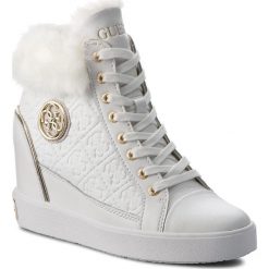 Sneakersy GUESS - FLFRR3 LEP12 WHITE. Białe sneakersy damskie Guess, z materiału. Za 719,00 zł.