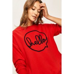 Answear - Bluza. Czerwone bluzy damskie ANSWEAR, s, z nadrukiem, z bawełny, bez rękawów, bez kaptura. W wyprzedaży za 89,90 zł.