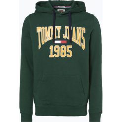 Tommy Jeans - Męska bluza nierozpinana, zielony. Zielone bluzy męskie rozpinane marki Tommy Jeans, l, z nadrukiem, z jeansu, z kapturem. Za 399,95 zł.