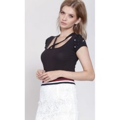 Bluzki damskie: Czarna Bluzka Cross Silver