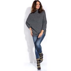 Grafitowy Sweter z Niskim Golfem. Szare piżamy damskie Molly.pl, s, bez wzorów, z wełny, bez rękawów. Za 109,90 zł.
