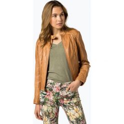 Maddox - Damska kurtka skórzana, beżowy. Brązowe kurtki damskie Maddox, bez wzorów, eleganckie, bez kaptura. Za 649,95 zł.