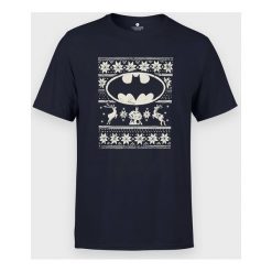 Koszulka męska Batman Christmas Jumper. Koszulki męskie MegaKoszulki, m, z motywem z bajki, z bawełny, z podwójnym kołnierzykiem, bez rękawów. Za 69,90 zł.