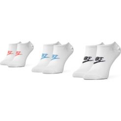 Zestaw 3 par stopek unisex NIKE - SK0111 911 Biały. Białe skarpetki damskie Nike, bez wzorów, z elastanu. Za 79,00 zł.