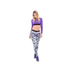 Mut Leggins (Pastel Grey). Szare legginsy damskie marki OKUAKU, l, z nadrukiem, z elastanu. Za 159,00 zł.
