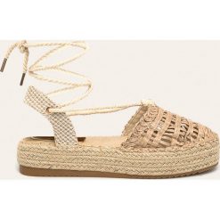 Answear - Espadryle Buanarotti. Brązowe espadryle damskie ANSWEAR, bez wzorów, z gumy, bez obcasa, na obcasie. W wyprzedaży za 89,90 zł.