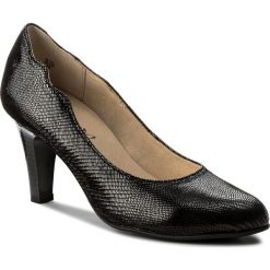 Półbuty CAPRICE - 9-22406-20 Black Reptile 010. Czarne półbuty damskie skórzane Caprice, eleganckie, na obcasie. W wyprzedaży za 159,00 zł.