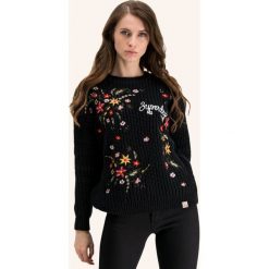 Sweter Superdry Off Beat Rodeo Handcraft Knit W6100019A. Czarne swetry damskie Superdry, bez wzorów, z bawełny, klasyczne, bez rękawów, bez kaptura. W wyprzedaży za 189,00 zł.