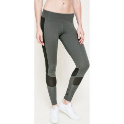 Reebok - Legginsy. Szare legginsy skórzane Reebok, l. W wyprzedaży za 99,90 zł.