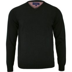 Czarny Męski Sweter Bawełniany (V-neck) - Adriano Guinari - Elegancki, Dekolt w Serek SWADGAW18blackV. Czarne swetry męskie m, z bawełny, eleganckie. Za 99,00 zł.