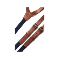 Skórzane szelki męskie "Carmel Blue". Pomarańczowe paski męskie Soospenders, w paski, ze skóry. Za 210,00 zł.