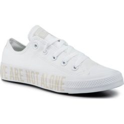 Trampki CONVERSE - Ctas Ox 165384C White/Pale Putty/White. Białe półbuty damskie Converse, bez wzorów, z gumy, bez zapięcia. W wyprzedaży za 199,00 zł.