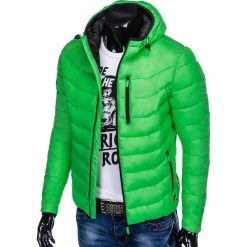 KURTKA MĘSKA ZIMOWA PIKOWANA C371 - ZIELONA. Zielone kurtki męskie marki Ombre Clothing, na zimę, m, z nylonu. Za 129,00 zł.