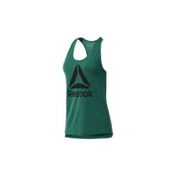 Topy na ramiączkach / T-shirty bez rękawów Reebok Sport Koszulka bez rękawów WOR Supremium Logo. Zielone topy damskie Reebok Sport, xl, bez wzorów, bez kołnierzyka. Za 79,95 zł.