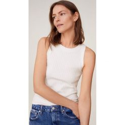 Mango - Top Ciela. Białe bluzki damskie Mango, s, bez wzorów, z elastanu, z okrągłym kołnierzem. Za 49,90 zł.