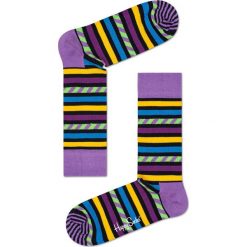 Happy Socks - Skarpety Stripes. Szare skarpetki męskie Happy Socks, bez wzorów, z elastanu. W wyprzedaży za 27,90 zł.