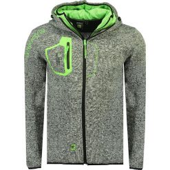 Kurtka polarowa "Usidor" w kolorze szarym. Szare bluzy męskie xxl, z polaru, z kapturem. W wyprzedaży za 169,95 zł.