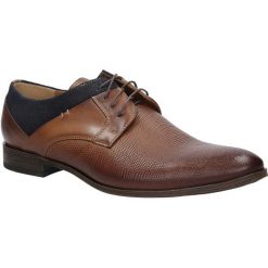 Brązowe buty wizytowe skórzane sznurowane brąz palony DUO MEN 01718E-02-B-P-010. Pomarańczowe buty wizytowe męskie marki Duo Men, na sznurówki. Za 238,99 zł.