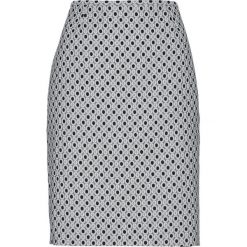 Spódnica bonprix szaro-czarno-biały. Szare spódniczki damskie bonprix, bez wzorów, z żakardem, eleganckie, dopasowane. Za 89,99 zł.