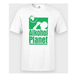 Koszulka męska Alkohol planet. Koszulki męskie MegaKoszulki, m, bez wzorów, z bawełny, z podwójnym kołnierzykiem, bez rękawów. Za 49,90 zł.