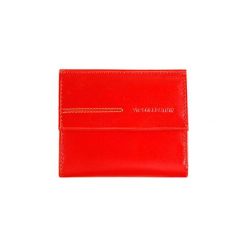 Portfele damskie: Skórzany portfel w kolorze czerwonym – (S)9,5 x (W)11 cm