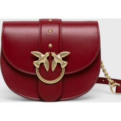 Pinko - Torba skórzana. Czerwone torebki klasyczne damskie Pinko, w paski, ze skóry, eleganckie, małe, bez dodatków. Za 829,90 zł.