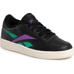 Buty Reebok - Club C 85 DV7251 Black/Emeral/Grapun. Czarne półbuty damskie Reebok, na co dzień, bez wzorów, ze skóry, bez obcasa, na płaskiej podeszwie, bez zapięcia. W wyprzedaży za 229,00 zł.