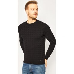 Sweter Hugo Sloto 50423281. Czarne swetry męskie HUGO, m, bez wzorów, z bawełny, klasyczne, z klasycznym kołnierzykiem, bez kaptura. W wyprzedaży za 369,00 zł.