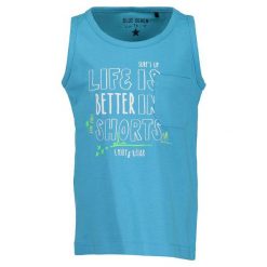 Blue Seven Koszulka Chłopięca 116 Niebieski. Niebieskie t-shirty chłopięce Blue Seven, z nadrukiem, bez rękawów. W wyprzedaży za 31,00 zł.