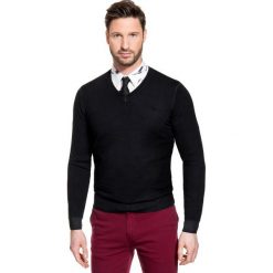 Sweter MARTINO SWCS000099. Szare swetry klasyczne męskie marki Giacomo Conti, m, z wełny, klasyczne, z klasycznym kołnierzykiem. Za 229,00 zł.