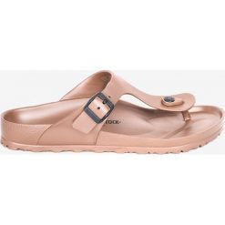 Birkenstock - Japonki. Pomarańczowe kapcie męskie Birkenstock, z materiału, na klamry. W wyprzedaży za 119,90 zł.
