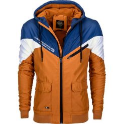 KURTKA MĘSKA PRZEJŚCIOWA C338 (II GATUNEK) - GRANATOWA. Białe kurtki męskie przejściowe Ombre Clothing, m, z polaru. Za 69,00 zł.