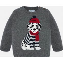 Mayoral - Sweter dziecięcy 80-98 cm. Szare swetry chłopięce Mayoral, bez wzorów, z bawełny, z okrągłym kołnierzem. Za 106,90 zł.
