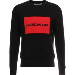 Calvin Klein Jeans INSTITUTIONAL BOX SWEATER Sweter black. Czarne swetry klasyczne męskie Calvin Klein Jeans, m, z bawełny. Za 419,00 zł.