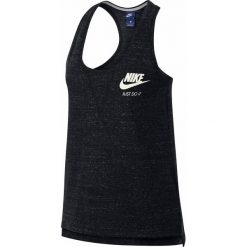 Koszulka Nike Gym Vintage. Czarne bluzki z odkrytymi ramionami marki Nike, l, z bawełny, sportowe, z okrągłym kołnierzem, na ramiączkach. Za 146,96 zł.