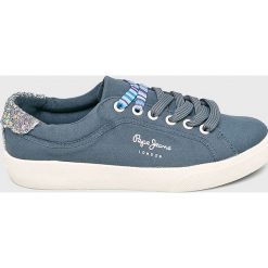 Pepe Jeans - Buty Rene. Brązowe buty sportowe damskie Pepe Jeans, bez wzorów, z jeansu, sportowe. W wyprzedaży za 169,90 zł.