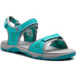 Sandały JACK WOLFSKIN - Acora Beach Sandal G 4030011 D Aquamarine. Niebieskie klapki damskie Jack Wolfskin, bez wzorów, ze skóry ekologicznej, sportowe, bez obcasa, bez zapięcia, outdoorowe. W wyprzedaży za 169,00 zł.