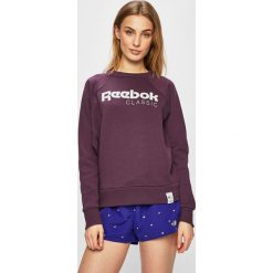Reebok Classic - Bluza. Fioletowe bluzy damskie Reebok Classic, s, z nadrukiem, z bawełny, bez rękawów, bez kaptura. Za 249,90 zł.