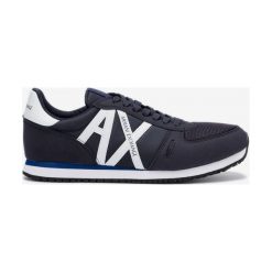 Armani Exchange Tenisówki Niebieski. Niebieskie trampki męskie Armani Exchange, bez wzorów, z materiału, bez zapięcia. Za 423,95 zł.