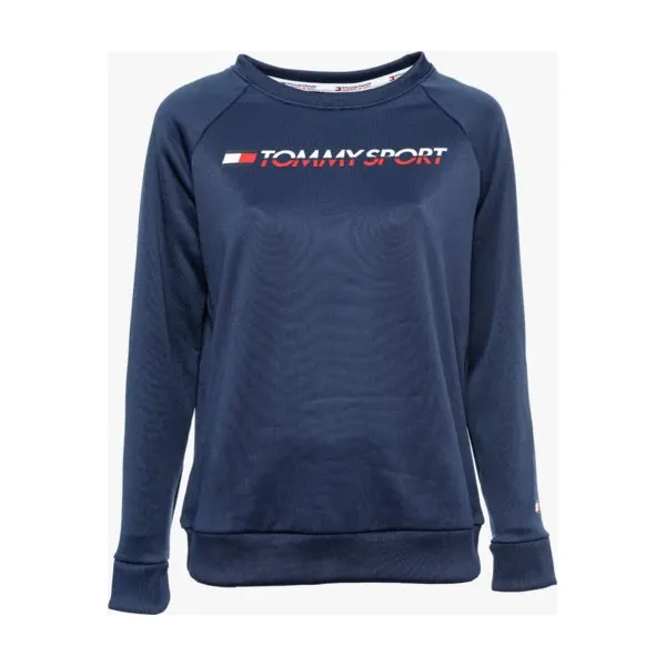 Tommy Sport Bluza Logo Crew Neck , granatowy, rozmiar M. Niebieskie bluzy sportowe damskie TOMMY HILFIGER, m, bez wzorów, z elastanu, bez rękawów, bez kaptura, do biegania. W wyprzedaży za 179,99 zł.