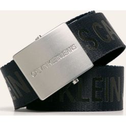 Calvin Klein Jeans - Pasek. Czarne paski męskie Calvin Klein Jeans, w paski, z jeansu. Za 179,90 zł.