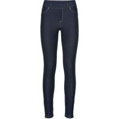 Legginsy w optyce dżinsów, z zamkiem bonprix niebieski "stone”. Niebieskie spodnie damskie bonprix, bez wzorów. Za 109,99 zł.
