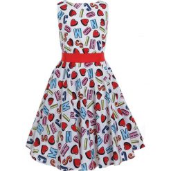 Sukienki dziewczęce: MOSCHINO DRESS Sukienka letnia alphabet heart color